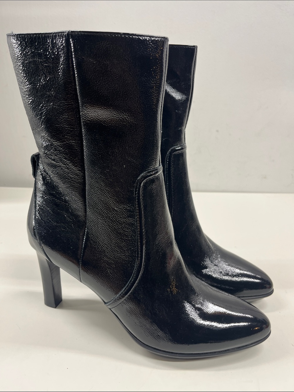 New Aquatalia Renisa Leather Boots in Black Leather Size 10